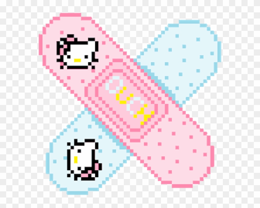Hello Kitty Band-aid Pixel Art Drawing Adhesive Bandage - Hello Kitty Band Aid Png #279941