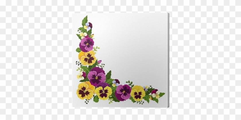 Corner Background With Pansy Flowers - Corner Flowers #279948