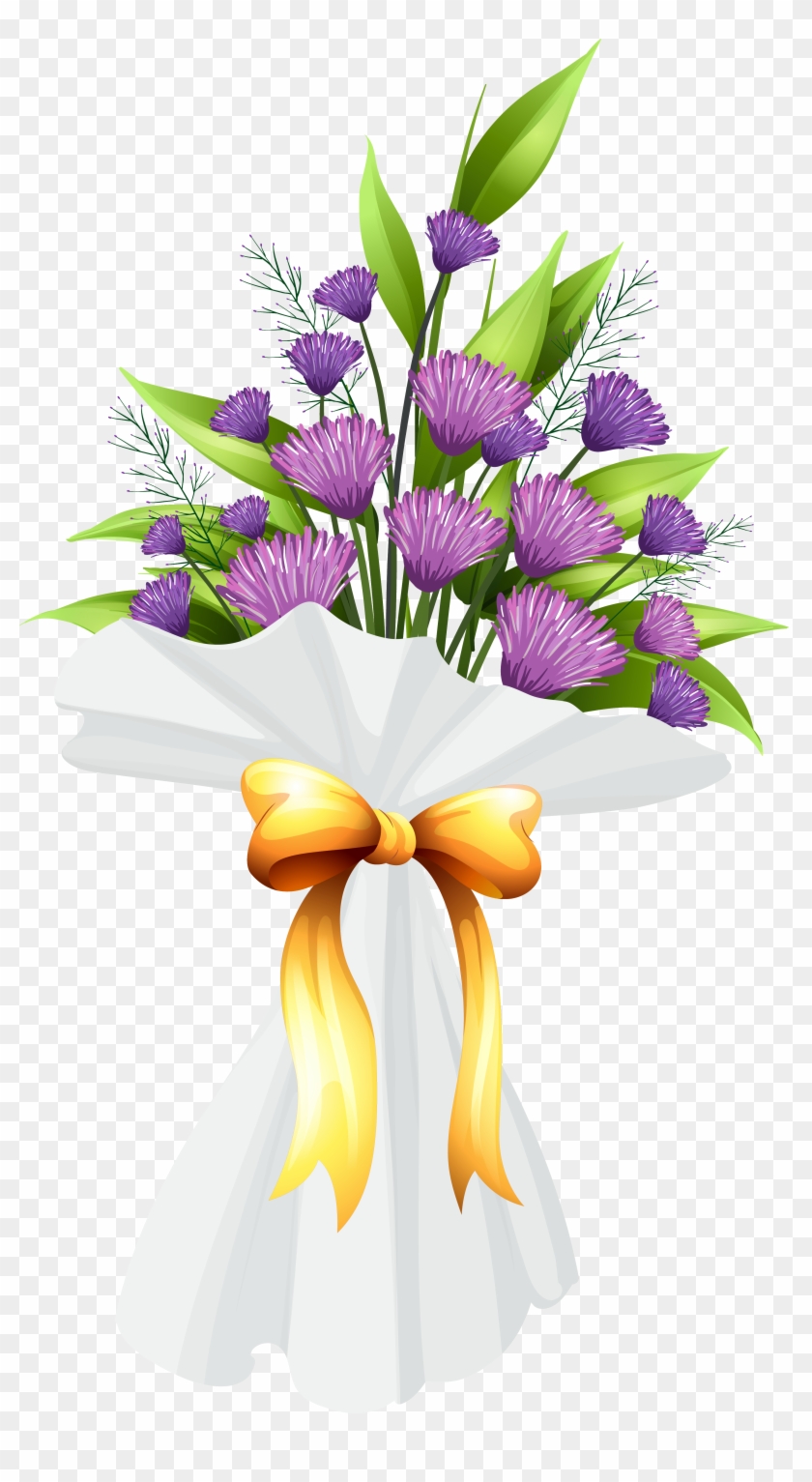 Purple Flowers Bouquet Png Clipart Image - Purple Flower Bouquet Clipart #279966