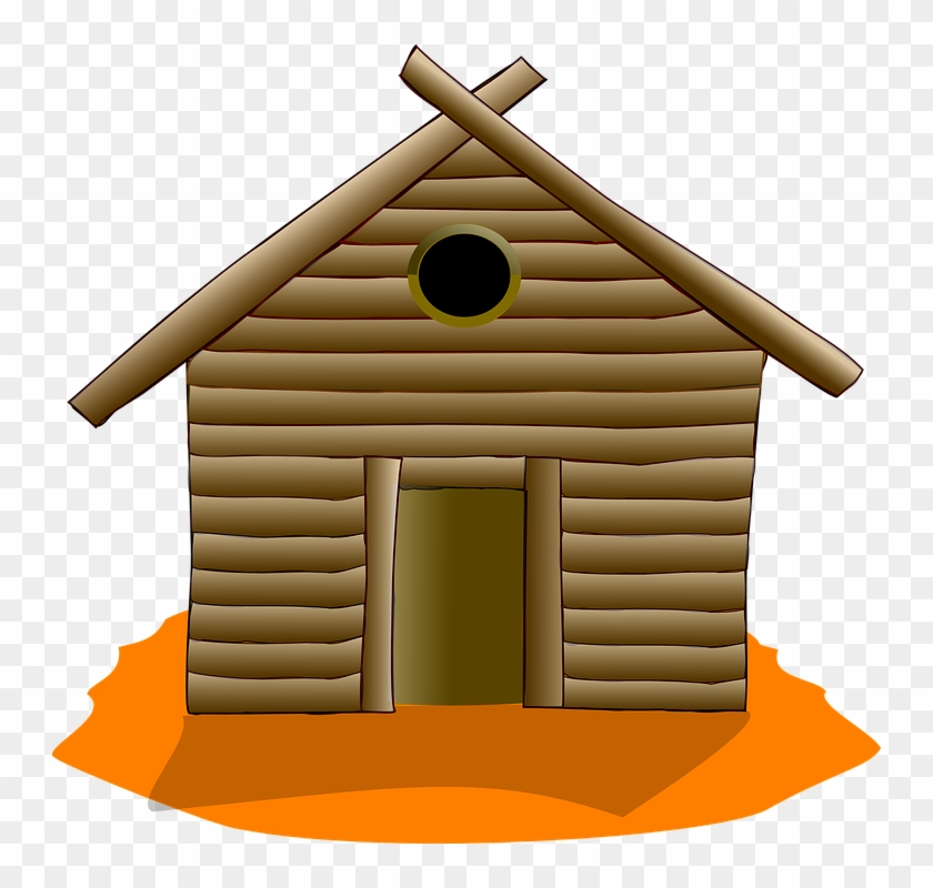 Brown House Cliparts - Log Cabin Shower Curtain #279958
