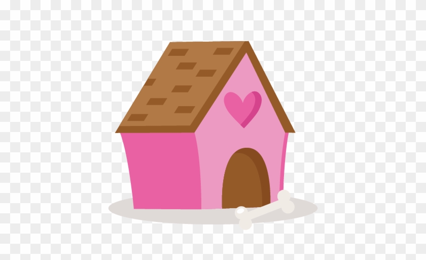 Valentine Puppy Dog House Svg Scrapbook Cut Cute - Pink Dog House Cartoon #279962