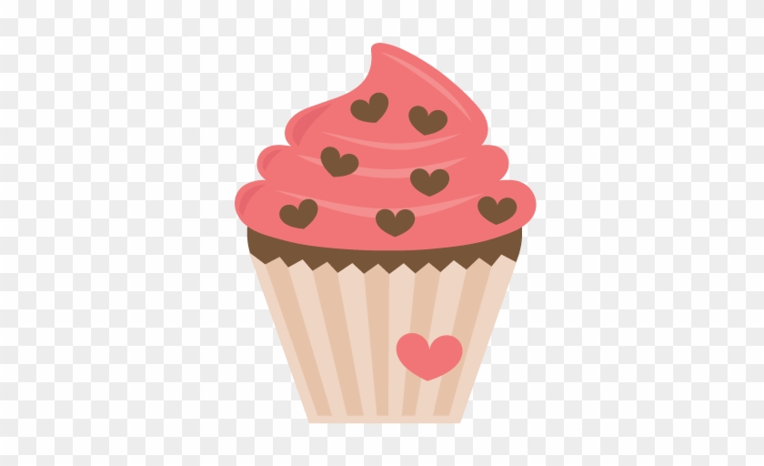 Valentine Cupcake Svg For Scrapbooking Cardmaking Valentines - Valentines Cupcake Clipart #280154