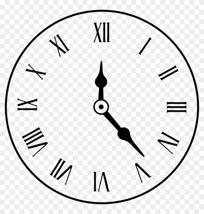 Clock Face Alarm Clock Roman Numerals - Roman Numeral Clock Outline #280259