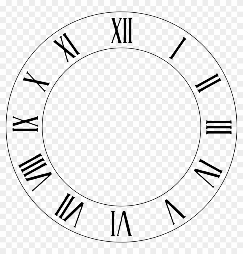 Clock Face Roman Numerals Clip Art - Clock Face Roman Numerals #280345