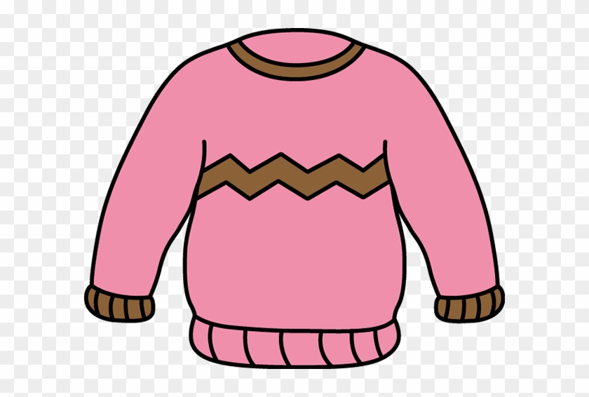 Brown And Pink Zig Zag Sweater Clip Art - Jumper Clipart #280411