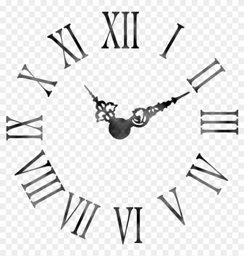 Clock Face Roman Numerals Wall Table - Roman Numerals Clock Printable #280476
