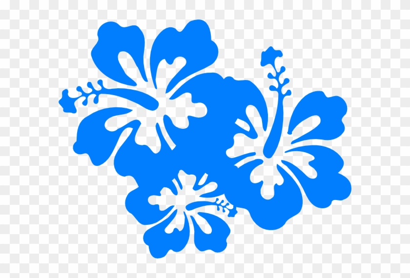 Blue Hibiscus Pattern Clipart - Hawaiian Flower Vector #280514