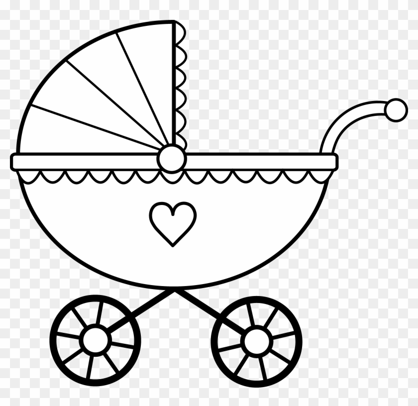 Baby Stroller Pictures Clip Art Medium Size - Baby Stroller Coloring Page #280591