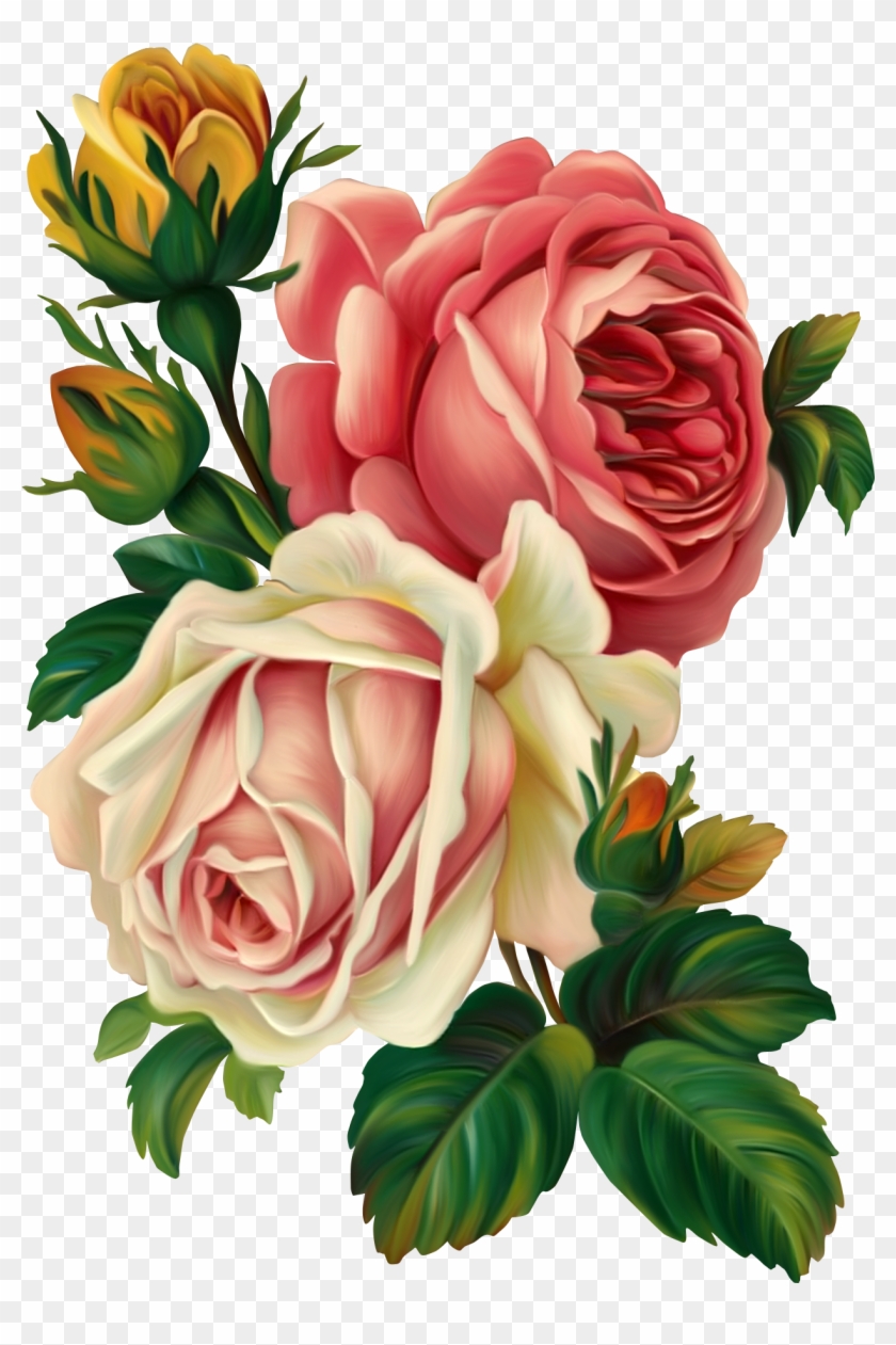 Vintage Rose Clip Art, Vintage Rose Decoupage - Vintage Roses Clip Art #280604