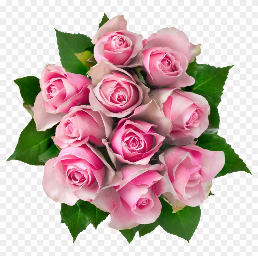 Free Clipart Pink Rose - Bouquet Of 10 Flowers #280625