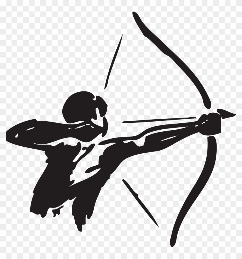 Archery Bow And Arrow Hunting Clip Art - Man Bow Arrow Vector #280769