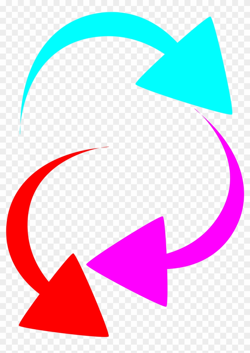 Curved Arrow Clipart - Curved Color Arrow #280792