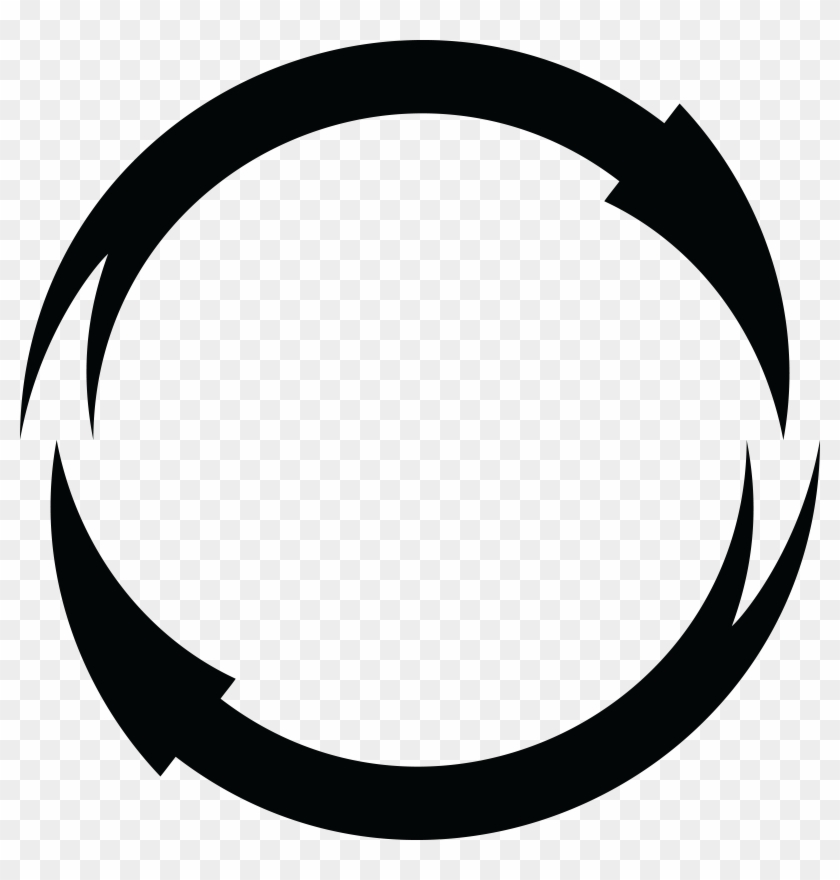 Free Clipart Of A Black And White Round Frame Of Arrows - Clip Art #280861