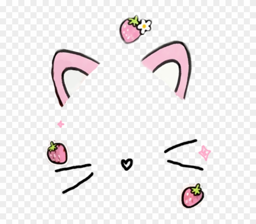 Filtro Gato Cat Orejas Kawaii Cute Rosa Pink - Snow Cat Filter Png #281237