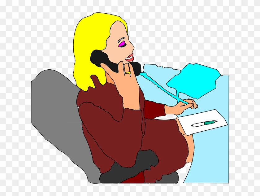 Free Vector Secretary Answering Phone Clip Art - Answering The Phone Clipart #281419