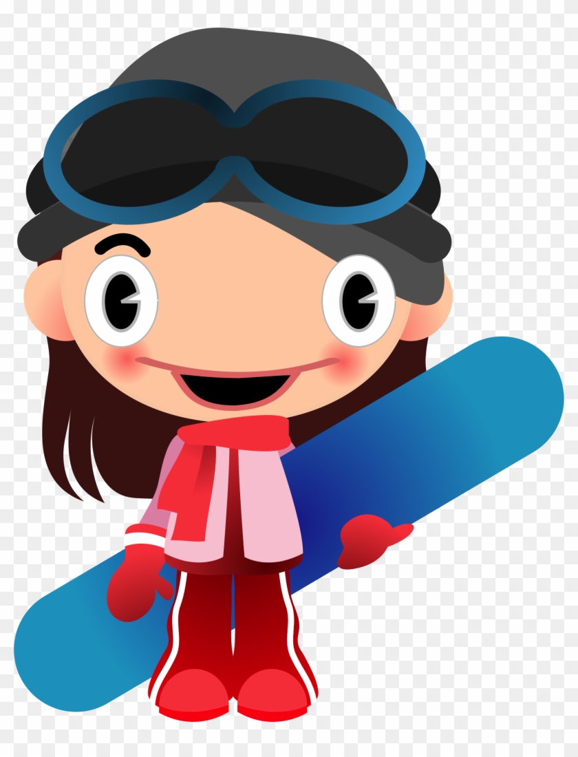 Girl Snowdoard Clipart - Clipart Snowboard #281454