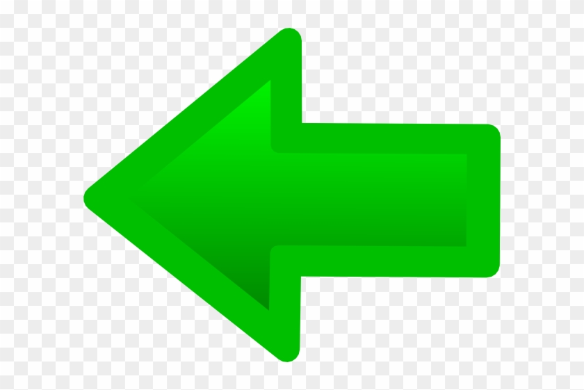 This Is A Back Arrow Colour In Green Clip Art - Green Arrow Png Transparent #281574