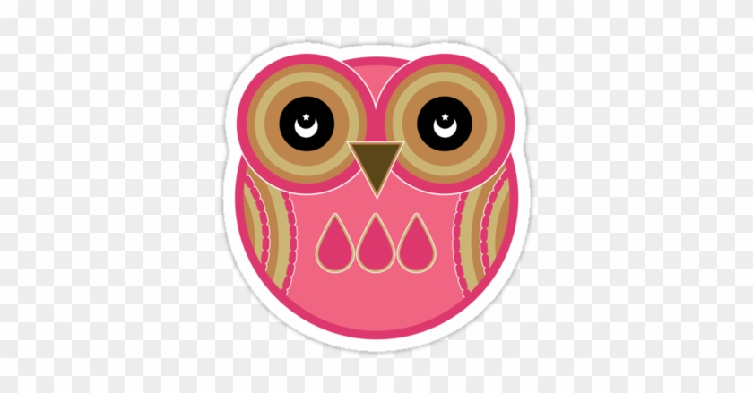 Pink Owl By Louise Partonpink Owl Png - Cute Owl #281642