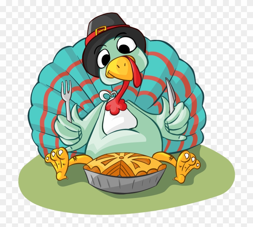 Eating Thanksgiving Turkey Clipart - Thanksgiving Turkey And Pie #281643