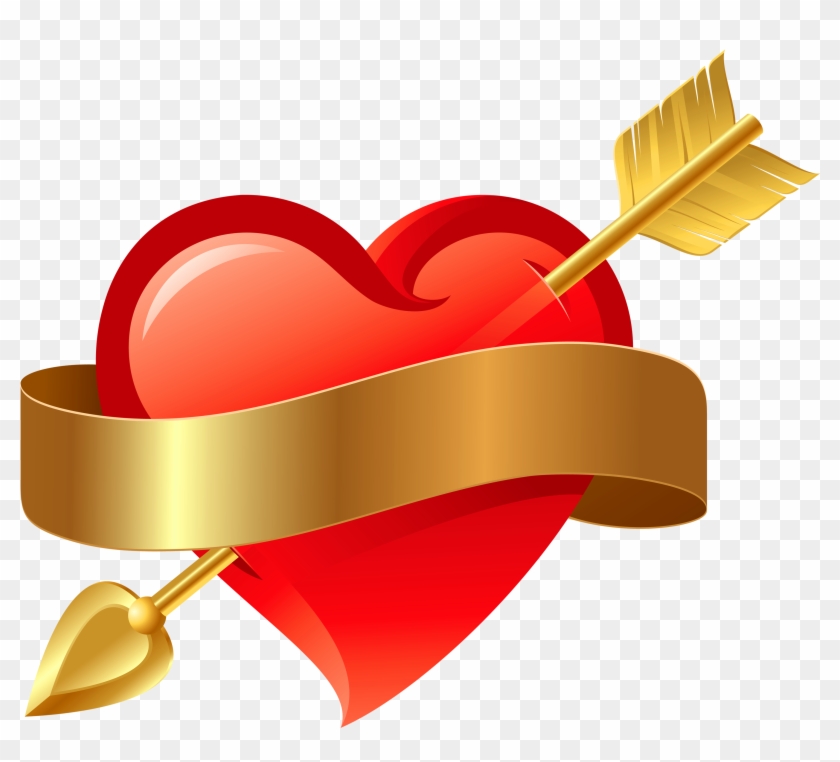 Red Heart With Arrow Png Clipart - Red Heart With Arrow #281783