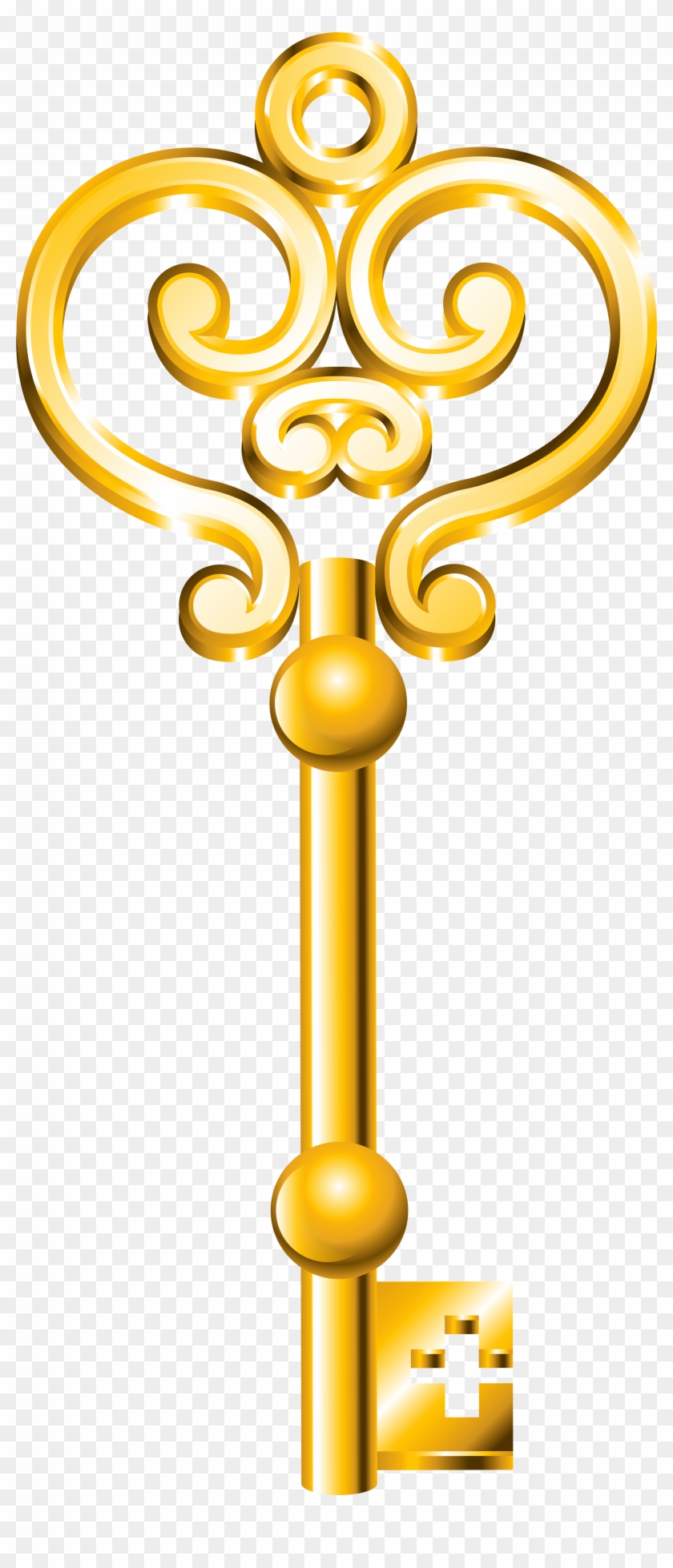 Golden Key Png Clip Art - Gold Key Png #282012