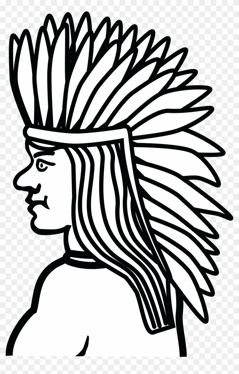 native americans black and white clipart