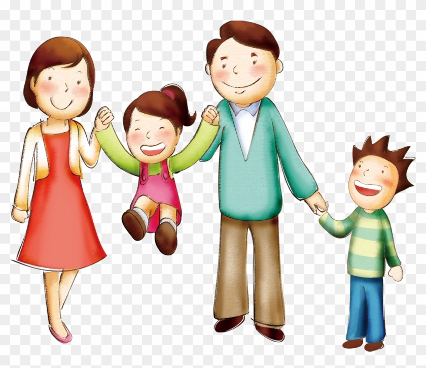 Family If Clip Art - Family Of Four Cartoon - Free Transparent PNG Clipart  Images Download