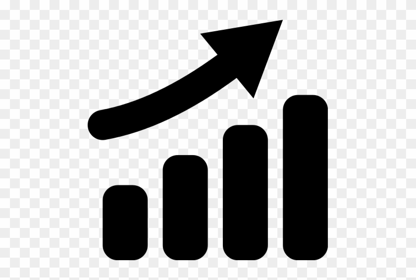 Rising Bar Graph With Arrow Up Vector - Level Up Icon Png #282211