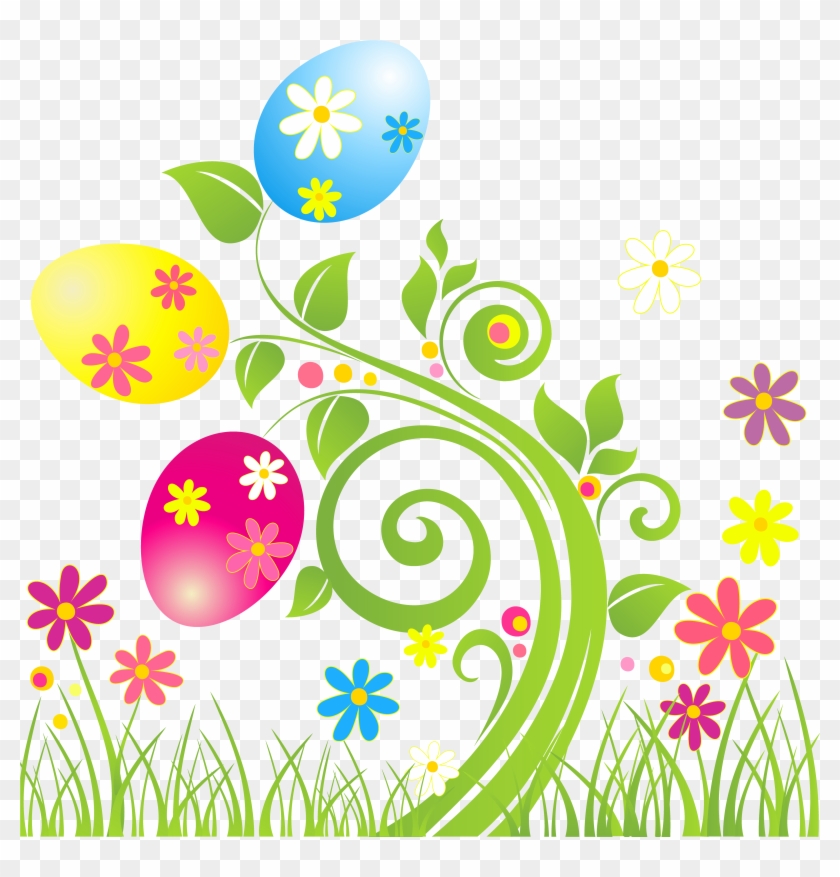 With Flower Background Easter Egg Clipart - Congratulations Easter #282224