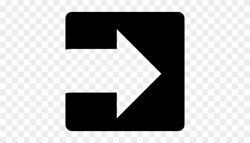 White Arrow Facing The Right Direction Inside A Square - Icono Flecha Blanca Png #282216