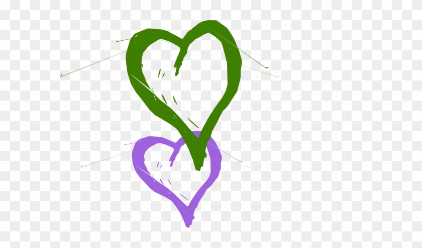Double Hearts Linked Clip Art - Green Heart Sketch Tile Coaster #282221