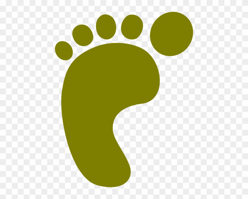 Olive Green Left Foot Clip Art At Clker - Foot Print Png #282326