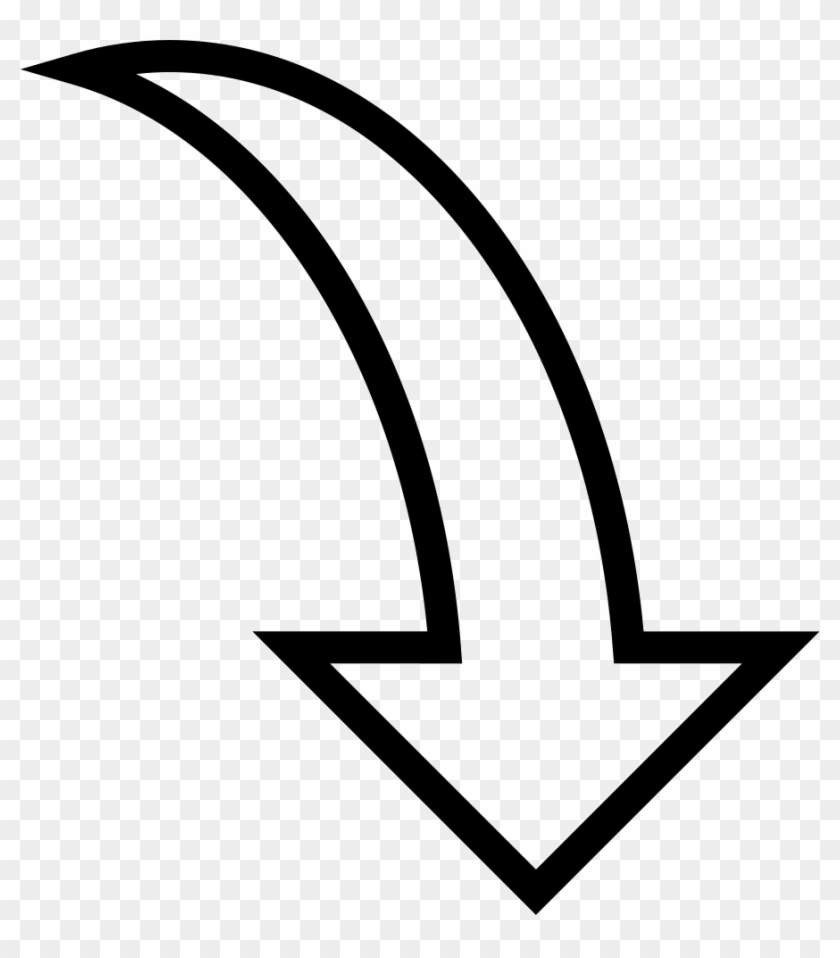 Curve Arrow Clipart Png - Белая Стрелка Вниз #282390