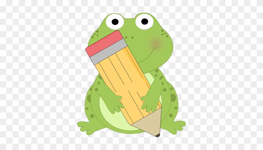 Frog Holding A Pencil - Frog With A Pencil #282668