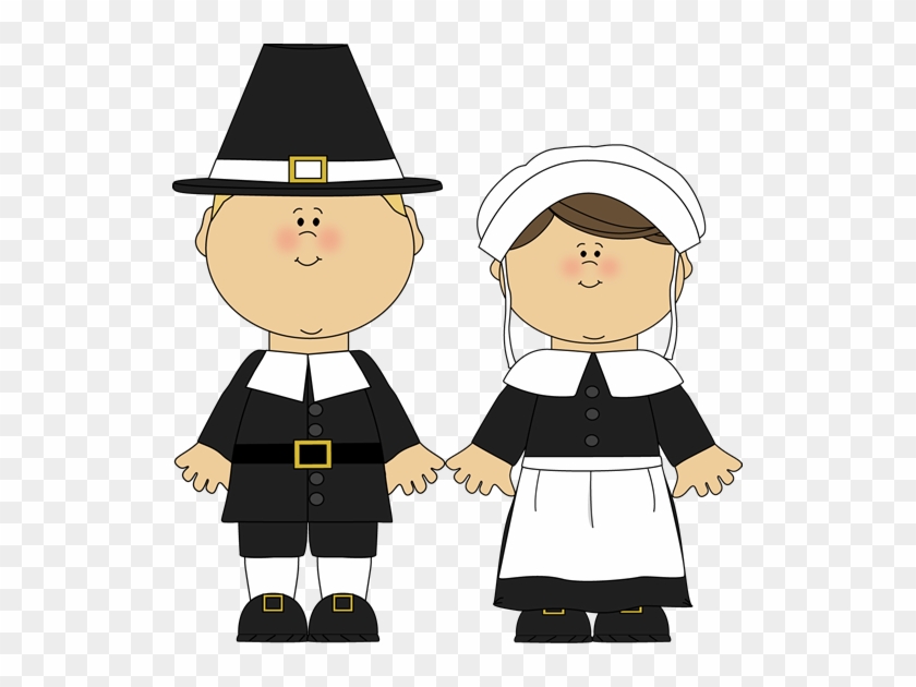 Pilgrim Boy And Girl Clip Art - Thanksgiving Pilgrim Clipart #282675