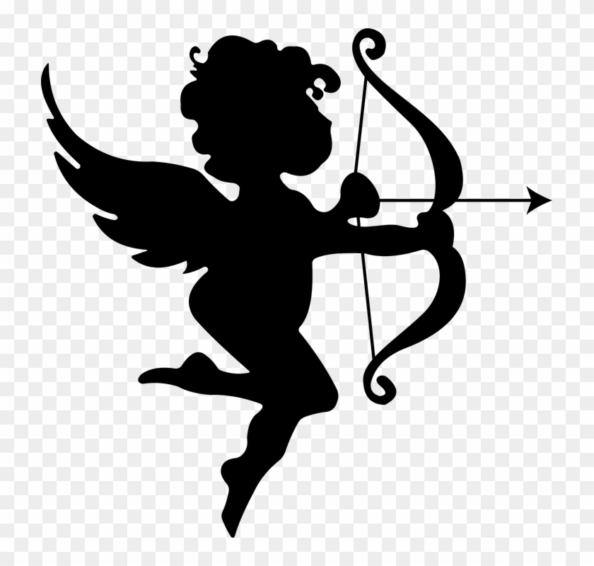 Angel, Arrow, Bow, Cartoon, Cherub, Chubby, Cupid, - Cupid Silhouette #282699