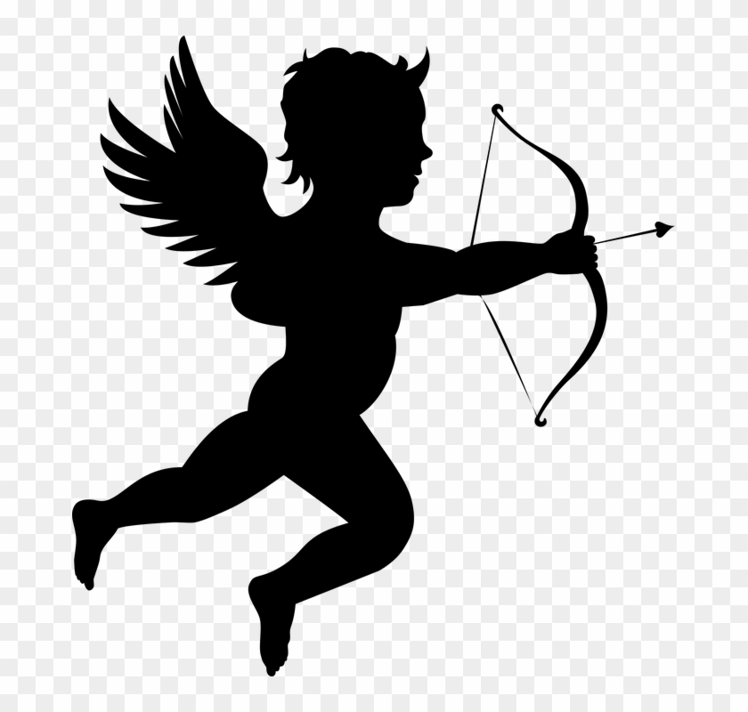 Angel, Arrow, Bow, Cartoon, Cherub, Chubby, Cupid - Cupid Silhouette Png #282709