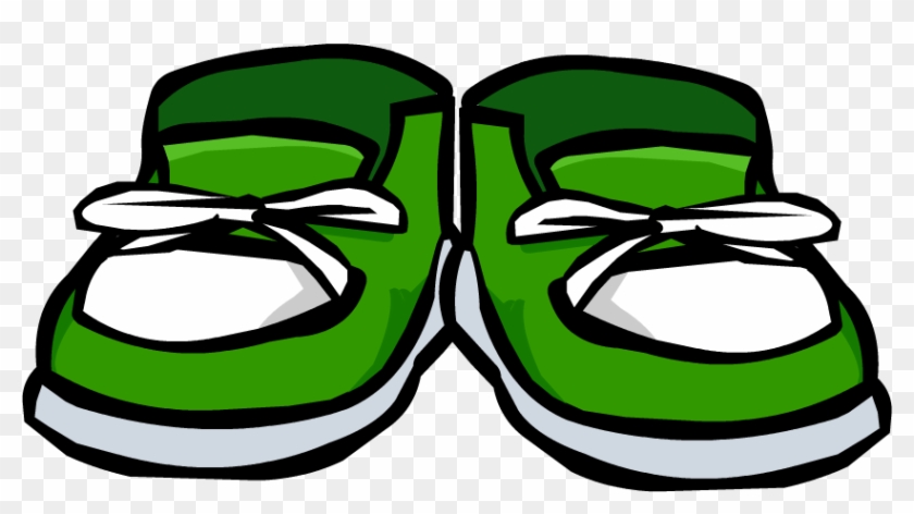 Green Sneakers - Club Penguin Green Shoes #282911