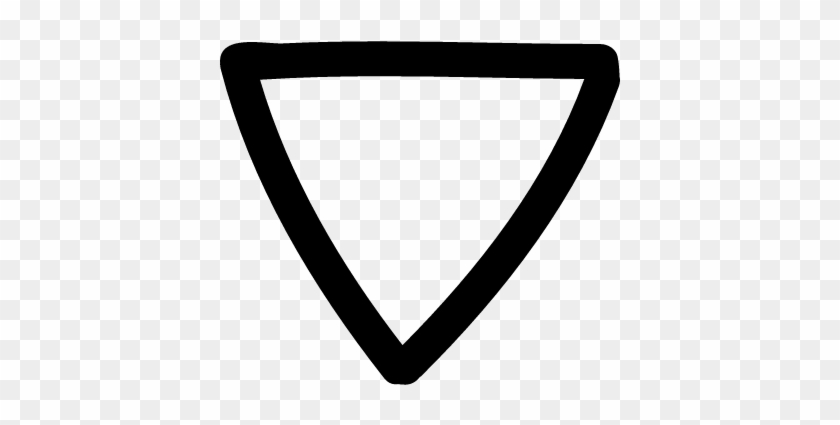 Down Arrow Hand Drawn Triangle Vector - Black And White Yield Sign #282983
