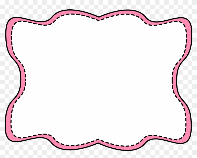 Pink Wavy Stitched Frame - Names Of Shapes In Spanish #282986