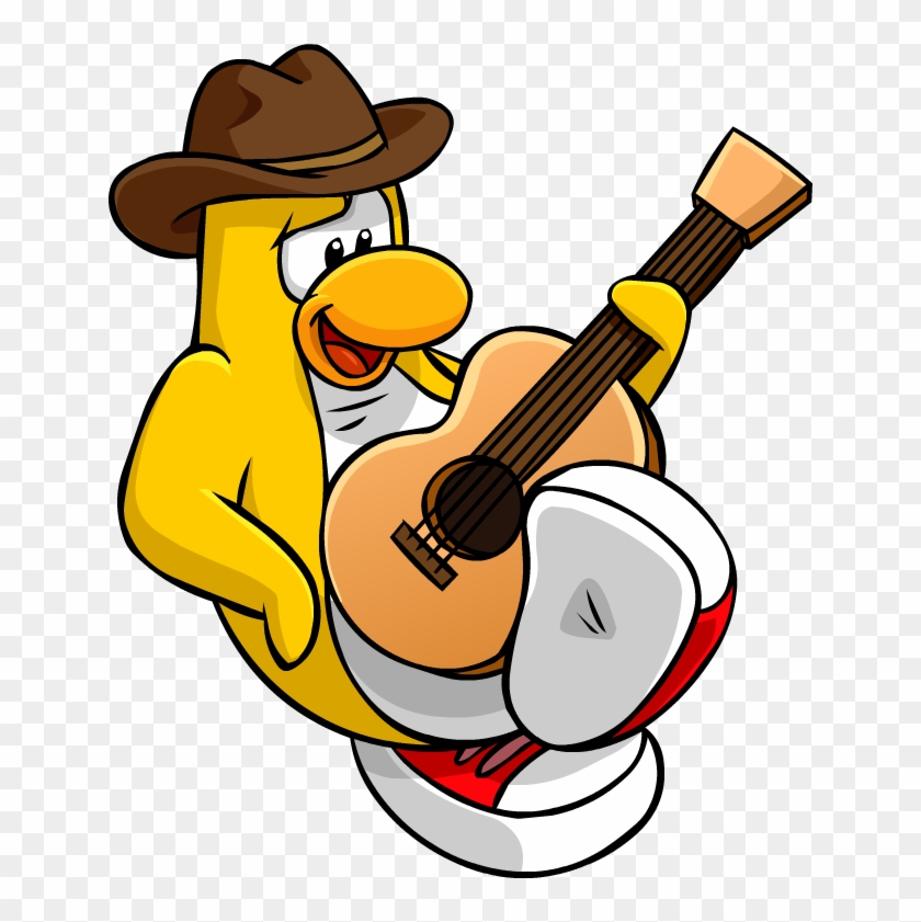 Red Electric Guitar Club Penguin Wiki The Free - Club Penguin Playing Guitar #283118