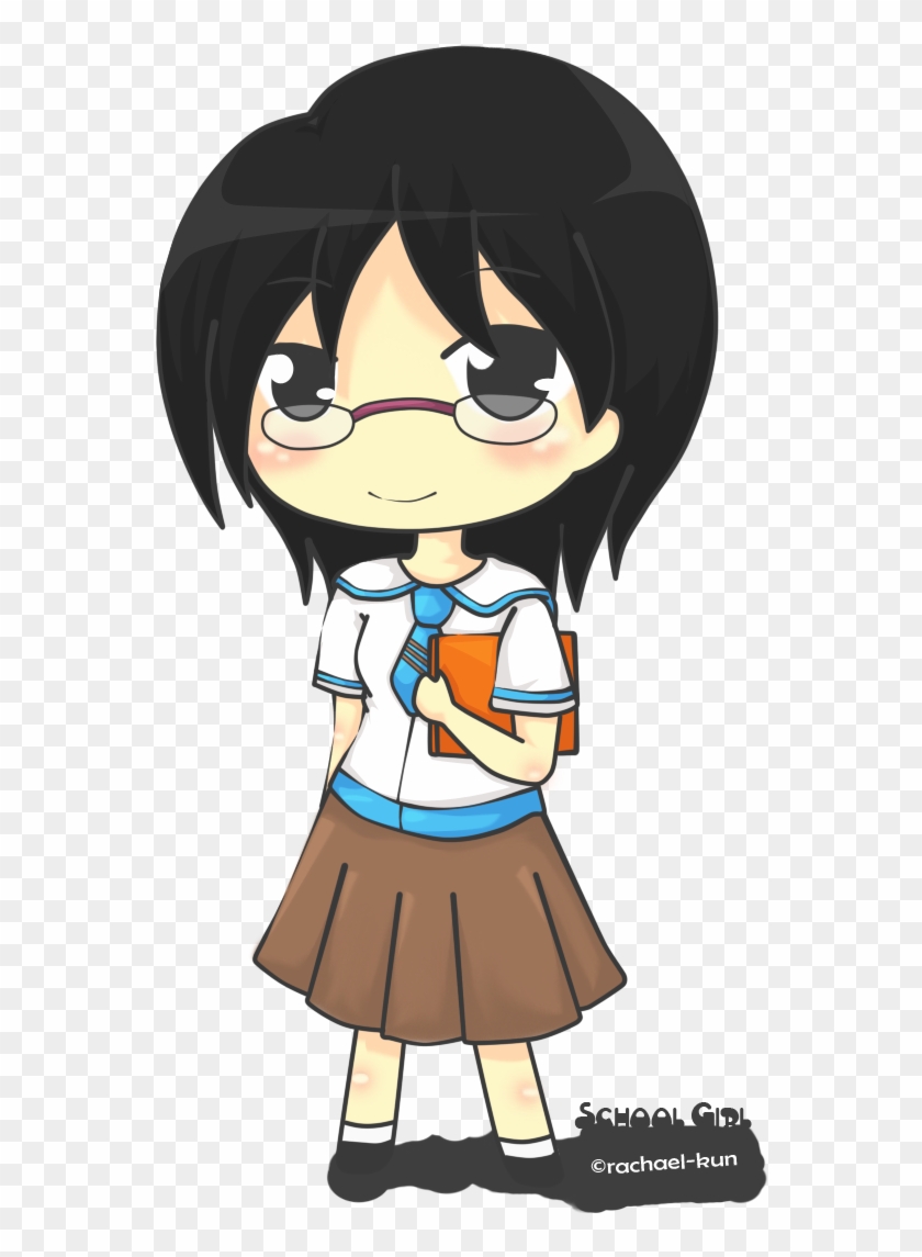 Chibi School Girl 3 By Rachael-kun - Chibi Student Girl Png #283325