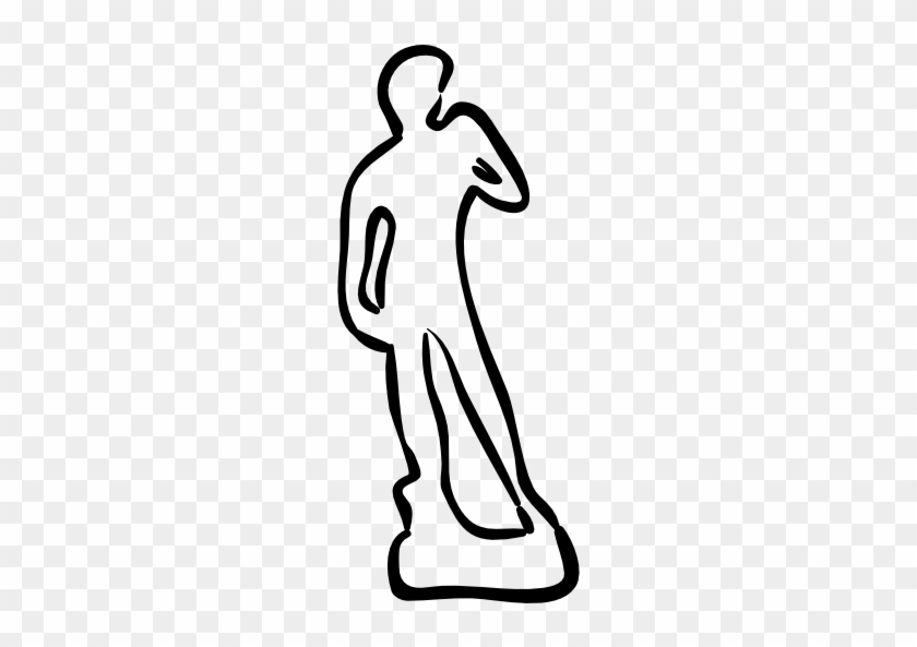 David Statue Hand Drawn Outline Vector - Statue Outline #283438