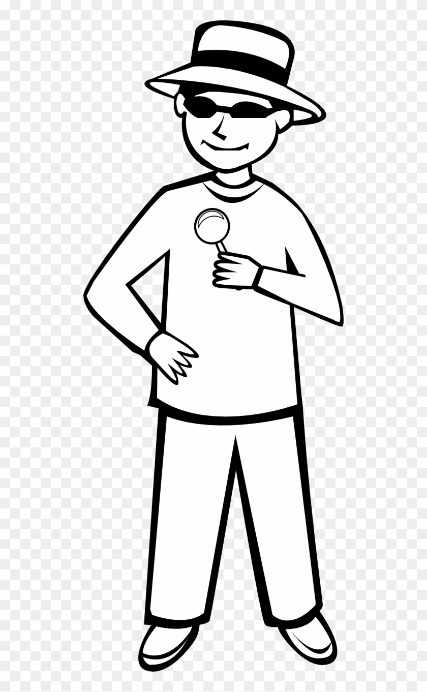 Spy Kid Outline - Drawings Of People Clipart #283443