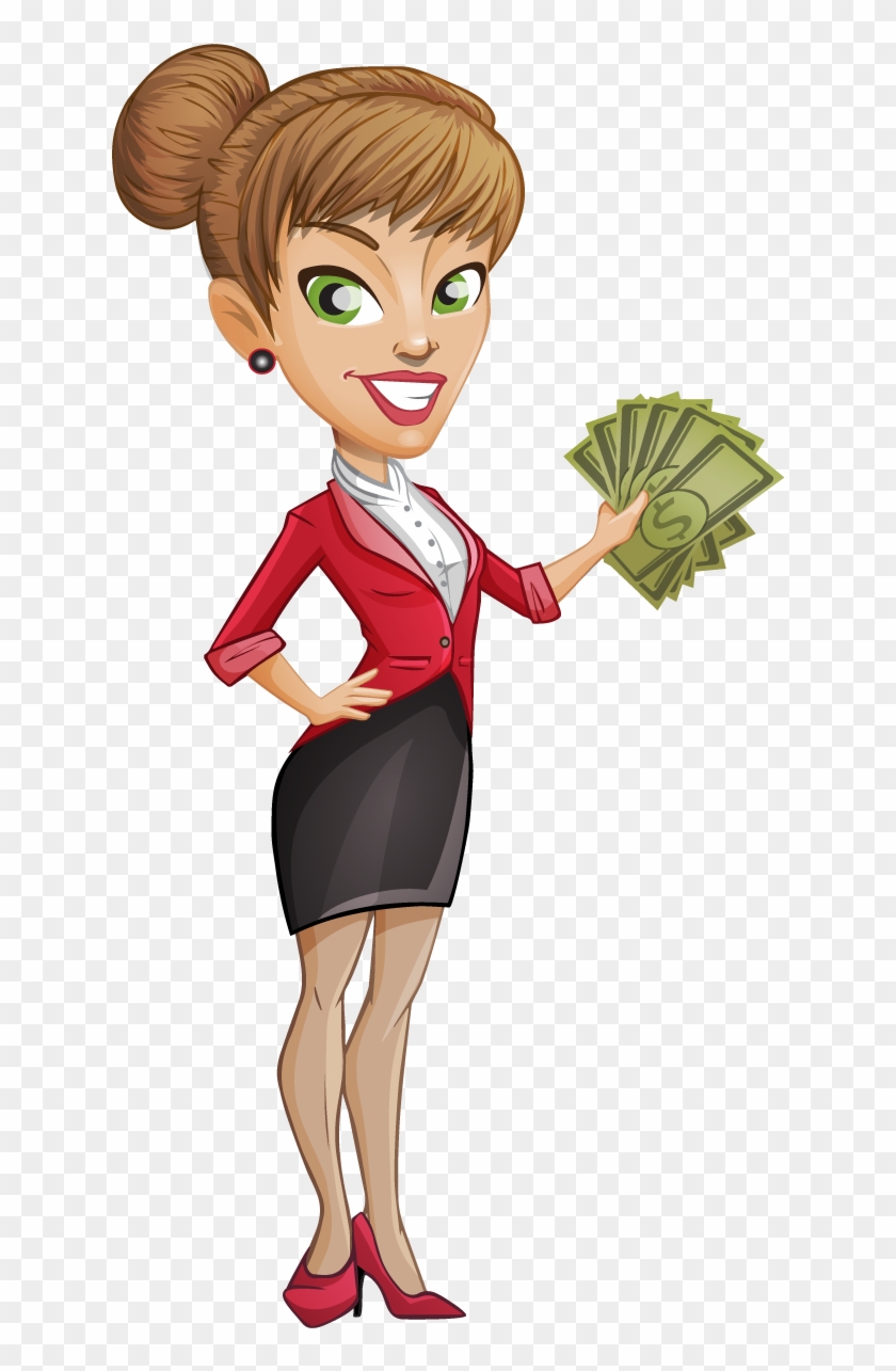 Free To Use & Public Domain Men In Uniform Clip Art - Cartoon Girl Holding Money #283543