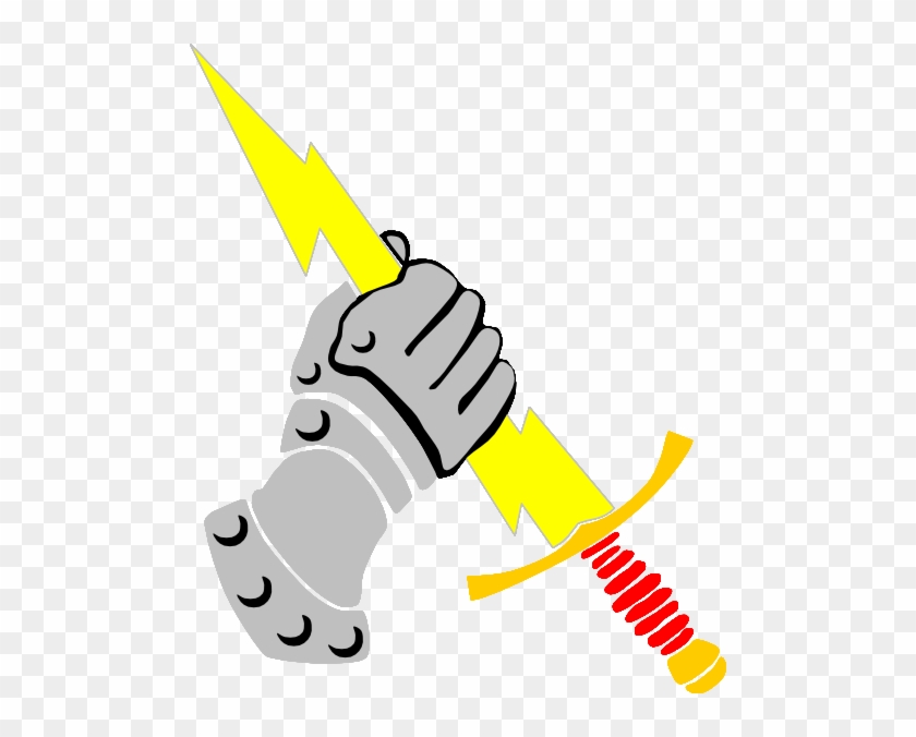 Hand Holding Lightning Sword Clip Art At Clipart - Hand Holding Sword Clipart #283546