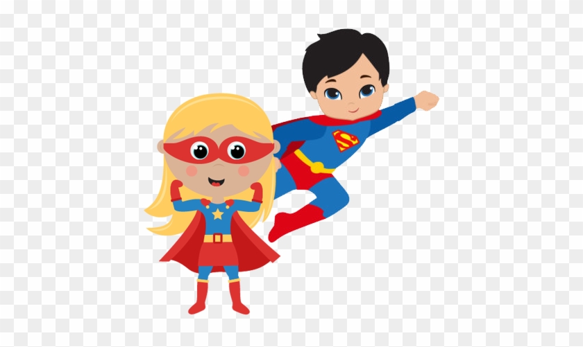 Superhero Party - Superhero Boy And Girl Clipart #283568