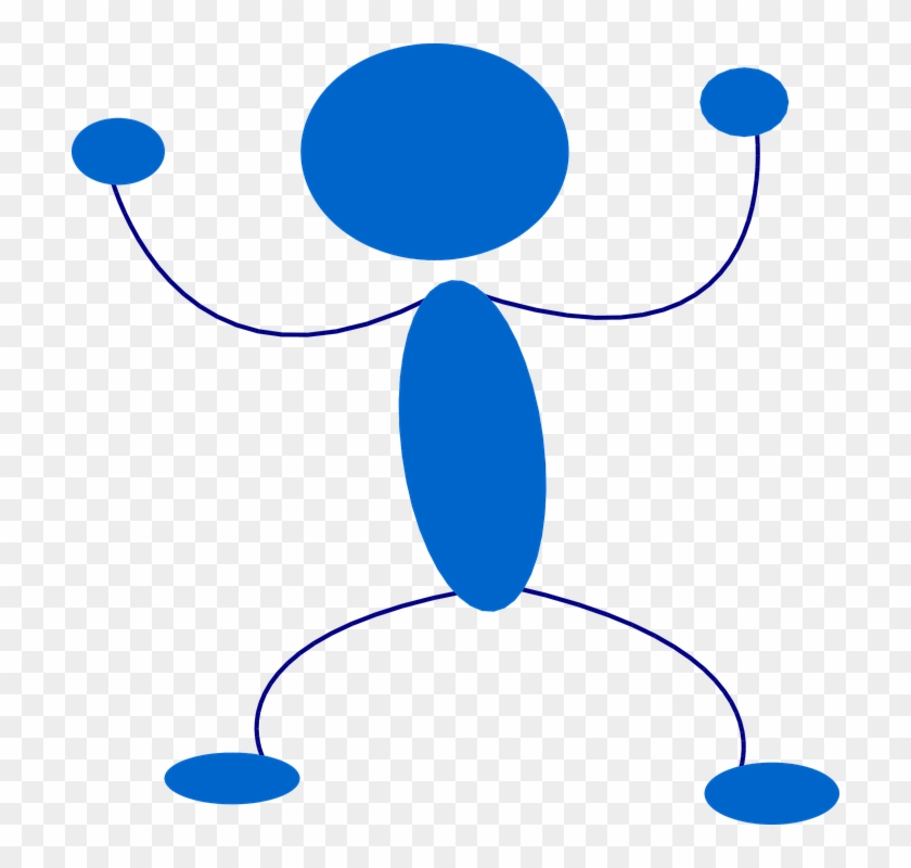 Stickman Running Cliparts 23, Buy Clip Art - Blue Man Stick Figure #283623