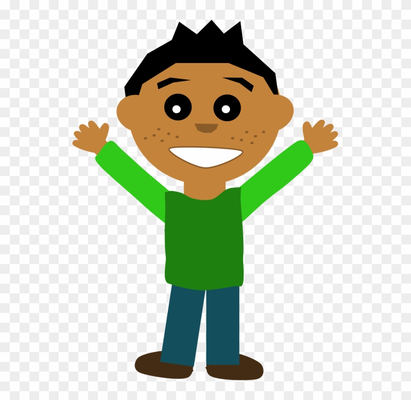 Boy With Hand Up Clipart - Happy Guy Clipart #283866