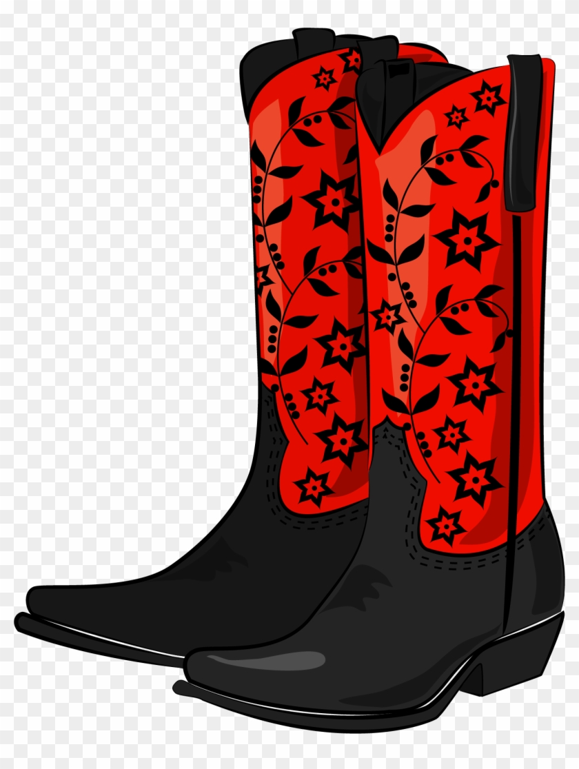 Cowboy Boot High Heeled Footwear Clip Art - Cowboy Boot High Heeled Footwear Clip Art #283937